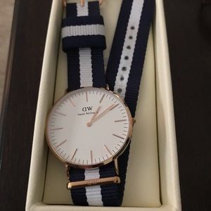 Daniel Wellington Blue and White Gold Watch